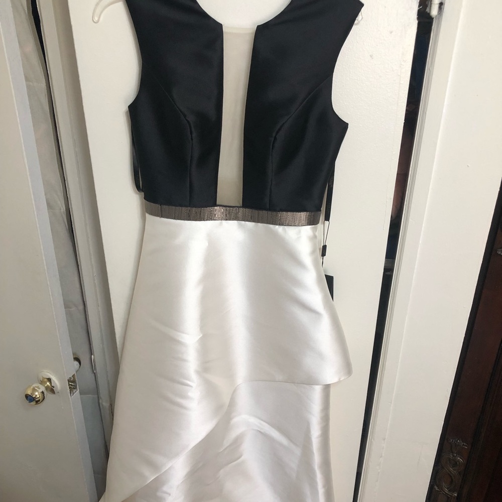 Terani Couture black and ivory long gown